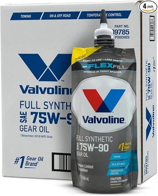 Valvoline Flexfill SAE 75W 90 Synthetic Gear Oil 1 QT Case 4