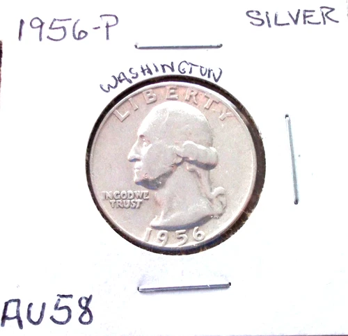 1956 PHILADELPHIA SILVER WASHINGTON QUARTER IN ALMOST UNCIRCULATED CONDITION