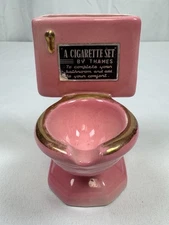VINTAGE THAMES CIGARETTE FINE CHINA JAPAN TOILET ADVERTISING WALL MOUNT ASHTRAY
