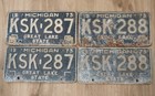 1973 Michigan License Plate Consecutive Pairs #KSK-287 And KSK-288 — photo 1