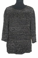 Damen Pullover Strickpullover 3/4 Arm Capuccino Schwarz Taupe Gr. 38 Neu