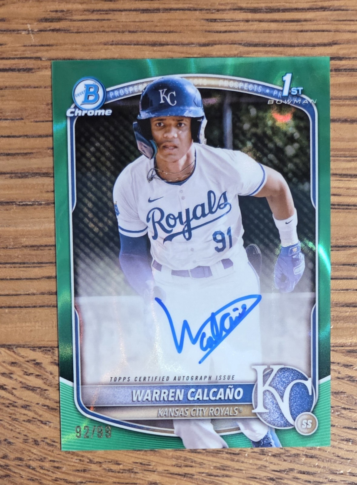 2025 Bowman Chrome - Green Lava Refractor Auto #CPA-WC Warren Calcano /99