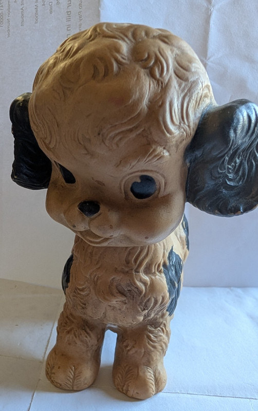 vintage Sun Rubber dog squeak toy movable head and still squeaky 
