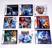 Lot of 9 Nintendo DS & 3DS EMPTY Game Cases 7 with Manuals Lego Sonic YoKai +++