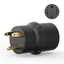 RVGUARD 30 Amp to 50 RV Adapter Plug, NEMA TT-30P 30M/50F, Black 