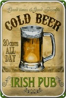 Schild Blech 20X30Cm - Made In Germany - Bier Irish Pub Gold Beer Good Times Met