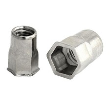Blindnietmutter Sechskantschaft Edelstahl A2 Senkkopf Einnietmuttern Nietmuttern