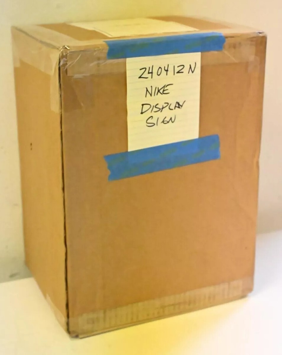 Nike Tabletop Retail Store Display Sign Swoosh & Clubs Wood Sign