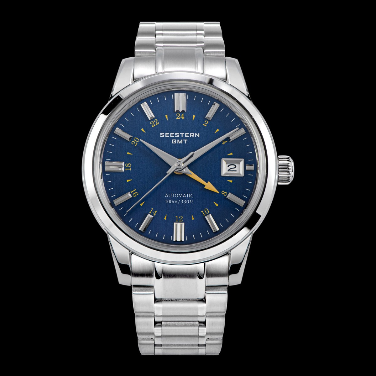 Seestern GMT S446.ES Sapphire Crystal Mechanical Mens NH34 Watch