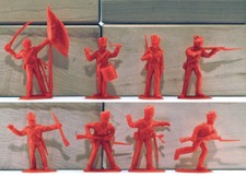 Timpo Recasts - 8 British Infantry in red - 54mm unpainted plastic toy soldiers