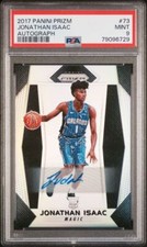 JONATHAN ISAAC 2017 PANINI PRIZM SILVER PRIZMS AUTO RC #73 PSA 9 MINT