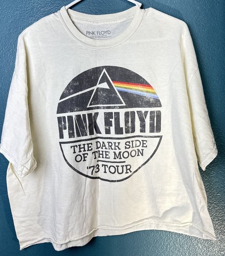 T-shirt donna vintage Pink Floyd The Dark Side Of The Moon Tour crema grande - Foto 10 di 13