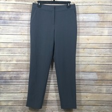 ST. JOHN High Waist Trousers Pants SZ 6 Gray Slim Straight Business Office