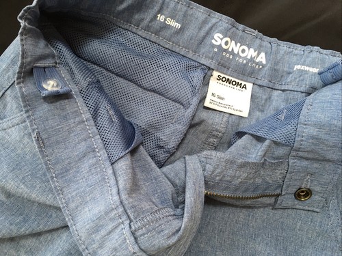 Sonoma Boys Cargo Short Flexwear Size 16 Slim Adjustable Waist Zip Lot of 2 - Picture 4 of 8