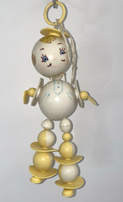 Vtg Waggie Wheels 1920-40s Hard Celluloid Dangle Baby Crib Rattle 11" Dangle Toy