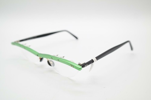 Vintage Traction Productions Pixel 32 Green Gold Black Half-Frame Glasses NOS - Picture 3 of 6