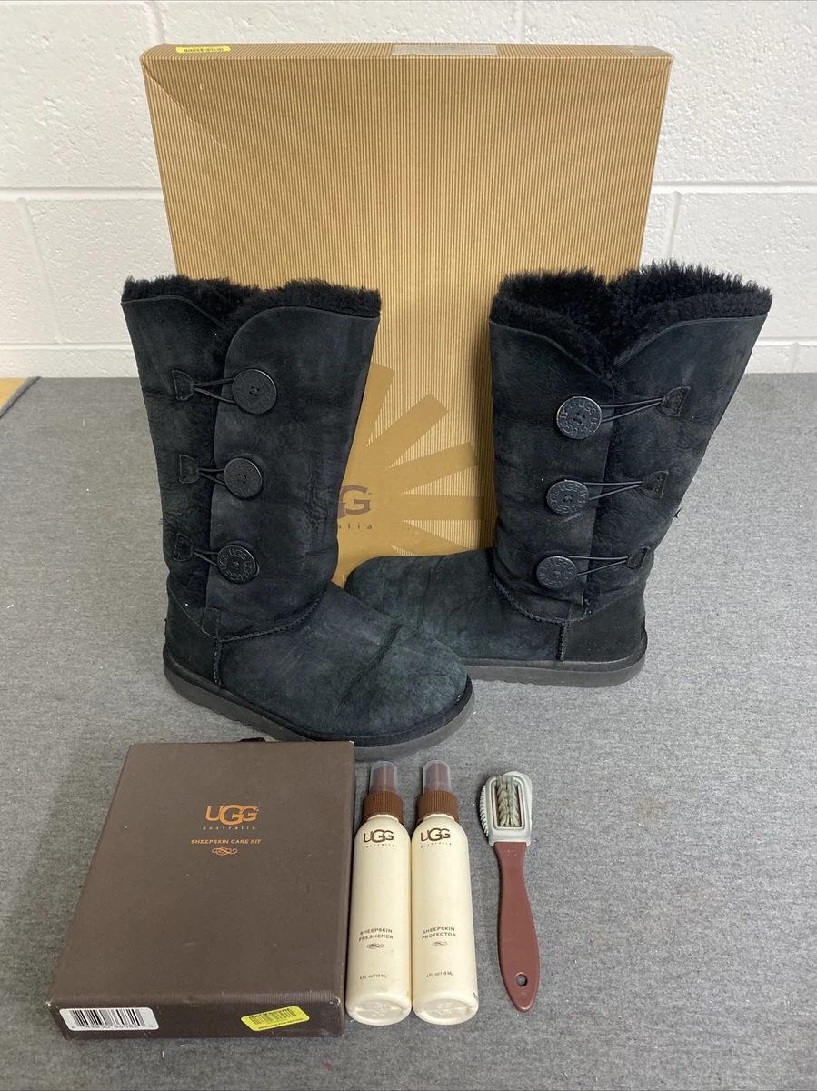 UGG Bailey Button Classic Tall Boots 1873 Button Black Triplet