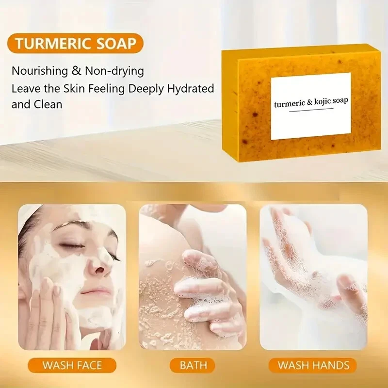 Tumeric  Lemon + Kojic Acid Soap Skin Whitening Dark Spot 3.53oz - Image 2 of 4