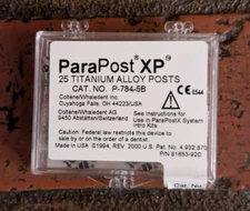 Coltene Whaledent P-784-5B ParaPost XP Titanium Posts  Red 25/Pk