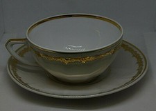 ANCIENNE TASSE A CAFE SOUCOUPE PORCELAINE LIMOGES CHAUVIGNY