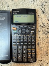 SHARP Write View Scientific Calculator EL-W535 With Hardcover Slide Shell Tested