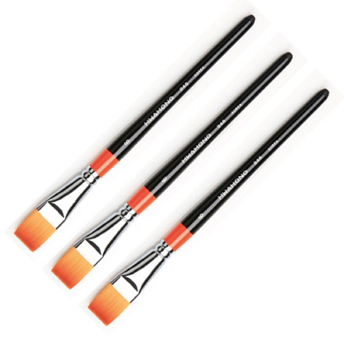Hwahong Artist Flat Brush 948 #6 Set Korean Watercolor Oil
