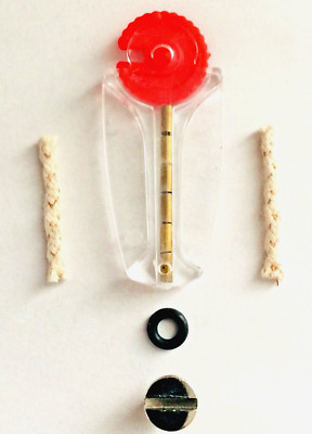 Scripto VU Lighter Repair Parts Kit - SILVER TONE Fill Screw, Seal, Wicks & More