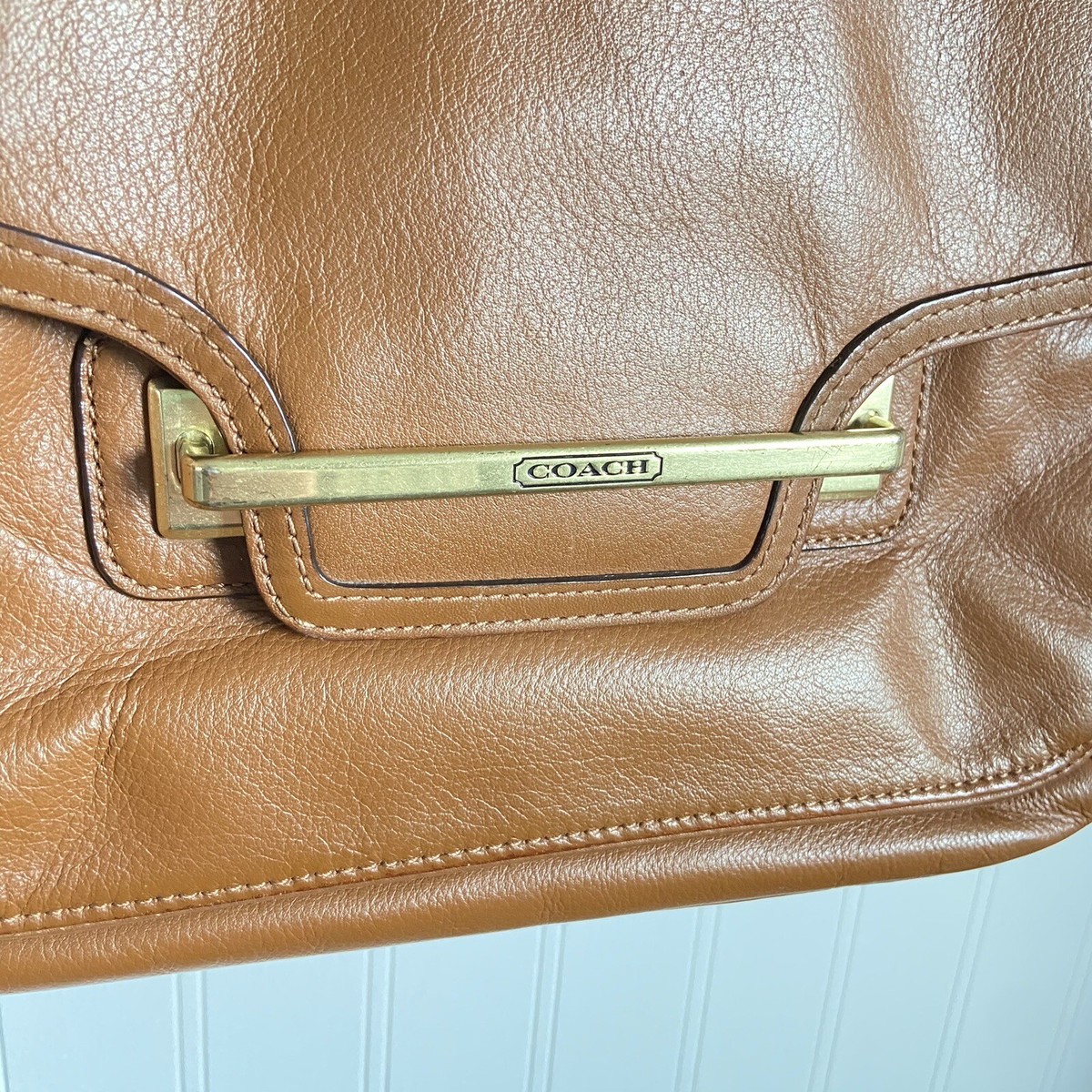 Coach Taylor Handbag F27481 Saddle Brown Leather Purse NOTE