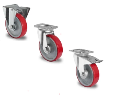 VELUMA Transportrollen Polyurethan Industrierolle Schwerlastrolle 80 100 125 160 200 mm