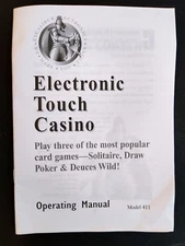 Excalibur Touch Casino Electronic Touch  Model 411 Operating Manual