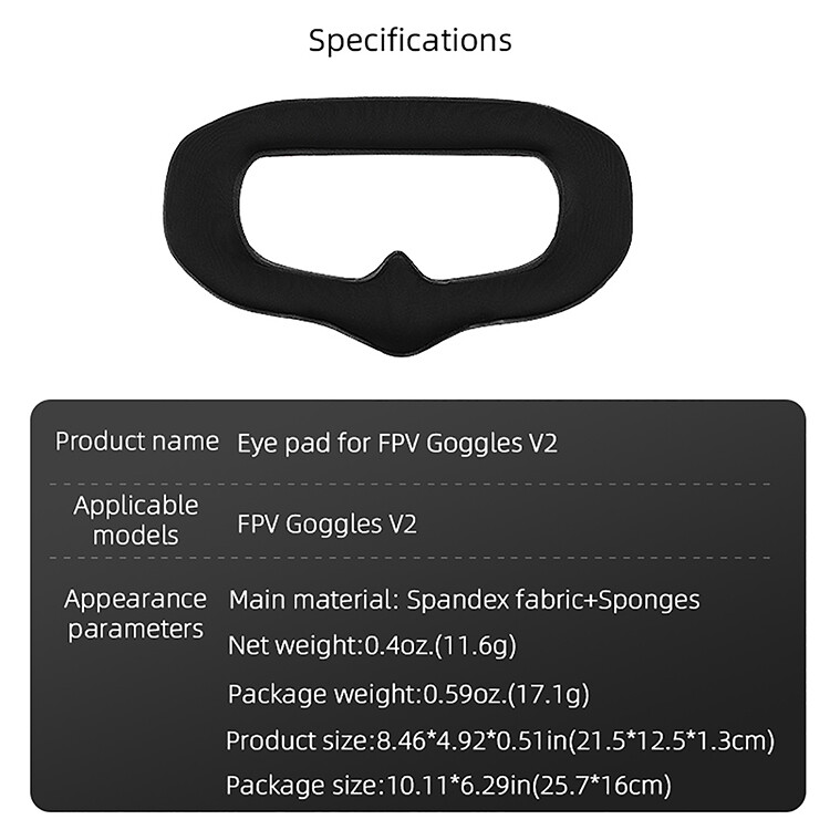 Eye Mask Flight Glasses Mask Pads V2 Mask Protection Pads Drone for DJI