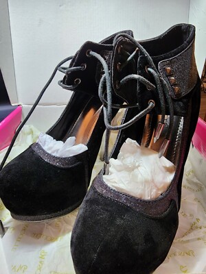 Mascotte 6'' Stiletto Heels Black Ankle Straps 8 | Womens Shoes Size (Donna-05)