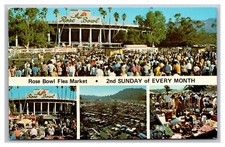 Pasadena CA Rose Bowl Flea Market Multi View Unposted Chrome Postcard