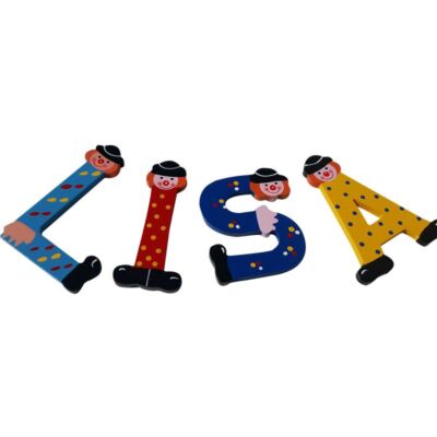 Holzbuchstaben Name Kinderzimmer groß Deko Clown  A-Z Höhe 9 cm - 7361
