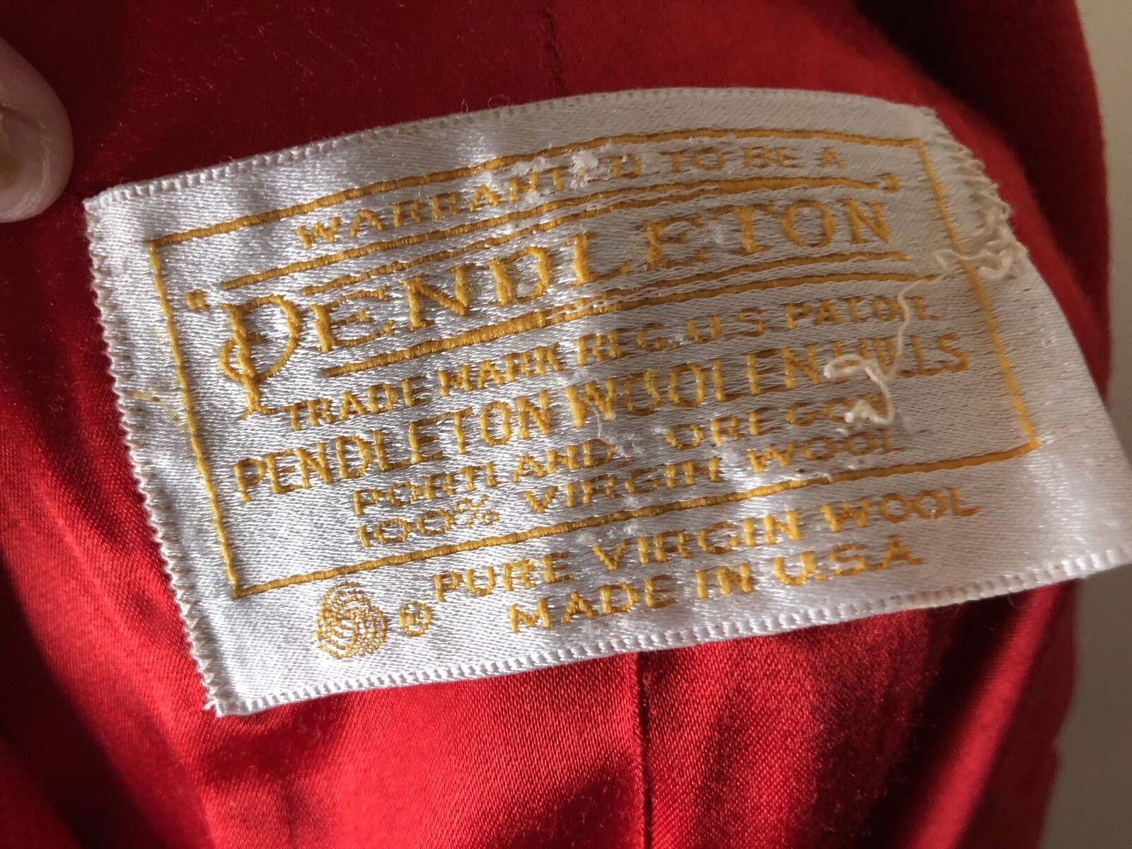 1950s Pendleton Wool Double Breasted Crop Red VTG… - image 7