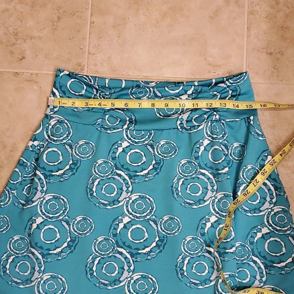 Tranquility teal bubble pattern circle skirt - image 6