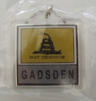 Gadsden Flag Key Chain, 2 Sided, 1 1/2, Plastic Gadsden Flag Key Chain, 2 Sided, 1 1/2, Plastic