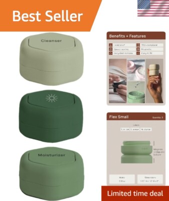 TSA-Compliant Magnetic Travel Skincare Containers - Essentials in 3 Capsules
