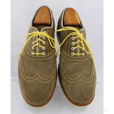 Johnston & Murphy Men\'s Taupe Suede Sheepskin Brogue Wingtip Oxfords Johnston & Murphy Men main image 2