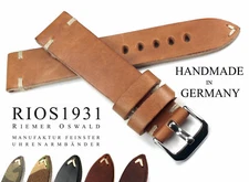 Watch Strap 22mm RIOS1931 Vintage Retro Look Leather BAND Strap Handmade Germany 22/18