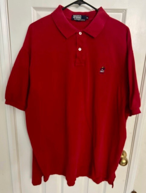 Vintage 90’s Red Polo Ralph Lauren Men's Shirt XXL Polo Bear Logo Preppy