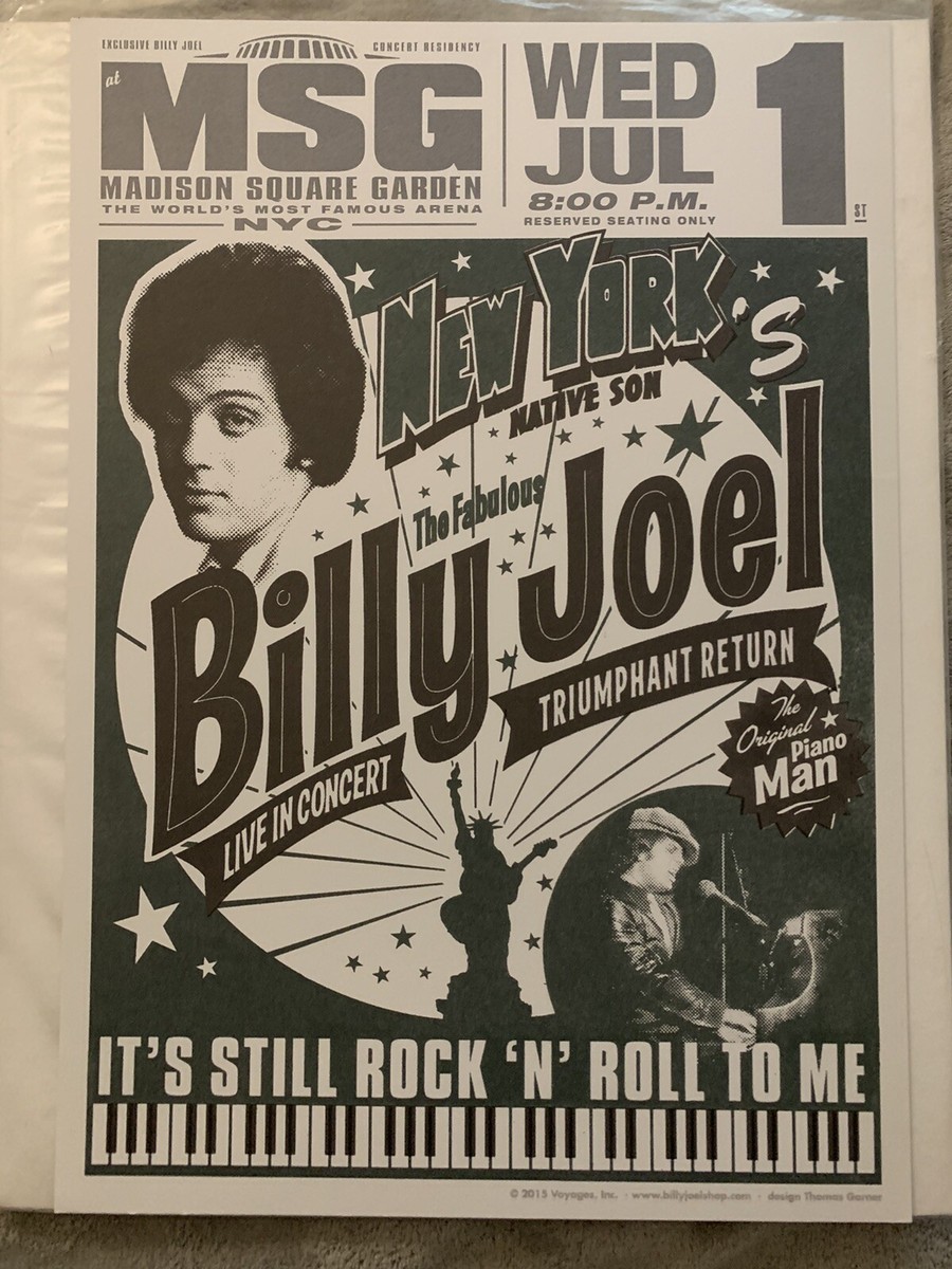 BILLY JOEL POSTER MSG 65th RECORD BREAKING SHOW CONCERT NYC 7/1