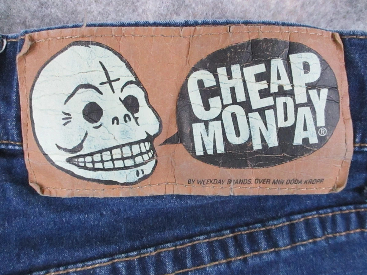 Cheap Monday Women&#039;s Blue Denim Low Rise Dark Wash Distressed | eBay