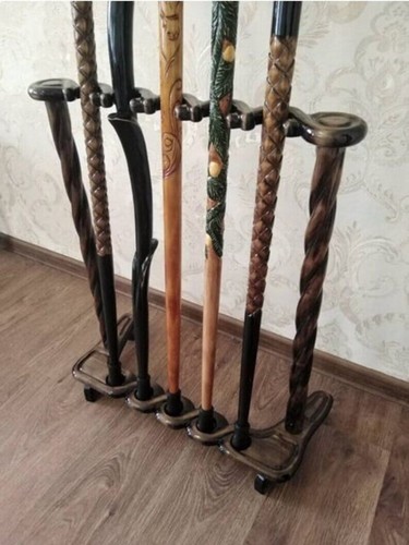 Gift Entryway Walking Stick Stand Cane Holder Wooden Walking Cane Stand Rack - Picture 4 of 6