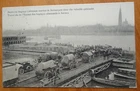 military wagons at dock, German Occupied Belgium WW1 postcard 1914 feldpost