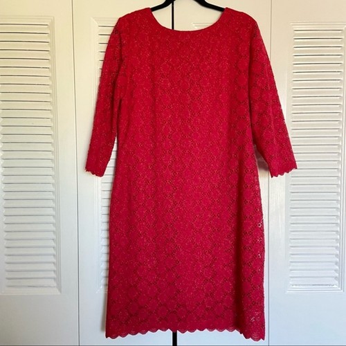 Abito donna Ronni Nicole rosso pizzo scintillante lunghezza 16 ginocchio sera semi formale - Foto 10 di 10