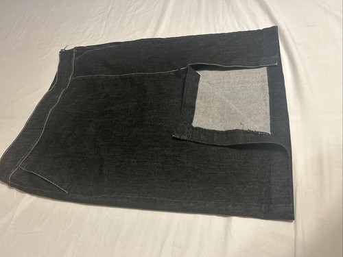 RALPH LAUREN Biker Jean Denim Pencil Skirt Size 10 Stretchy Material Black - Picture 9 of 13
