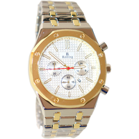 RöTting Design Herrenuhr Datum Goldfarbene LüNette Silberfarbenes Ziffernbl. Neu