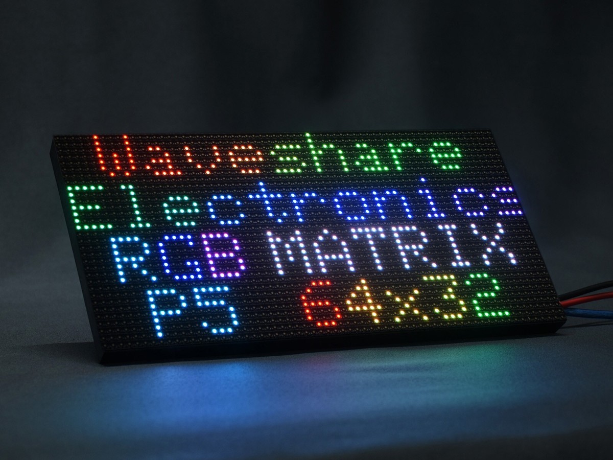 Panel LED RGB Matriz Full Color De 64x32 Píxeles – Pitch 5mm, Brillo Ajustable – Para Raspberry Pi, Proyectos DIY