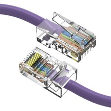 0.5FT Cat5e RJ45 Ethernet LAN Network UTP Non-Booted Patch Cable Copper Purple